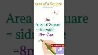Area of square | Area of square with example |#square | #geometry | Meemak Academy | #shorts
