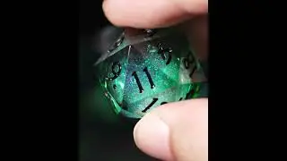 Green Liquid Core Resin Galaxy DnD D&D Dice Set
