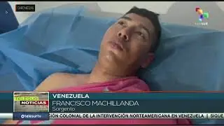 A Venezuelan TV station broadcasts the damage caused by Donald Trump's bombings in Venezuela.