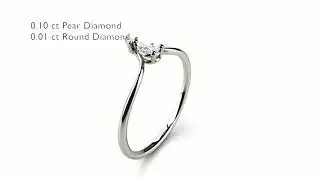 Minimal Pear Shaped Solitaire Diamond Engagement Ring