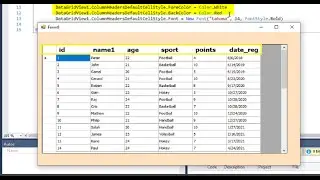 VB.net tutorial Datagridview column header don't respond for visual styles like colors
