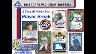 2025 Topps PRO DEBUT 1 JUMBO Case (8 Box) Player Break #9 eBay Live 12/29/25