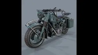 German motorcycle R 75 Schwarz Grau WW2 3d model