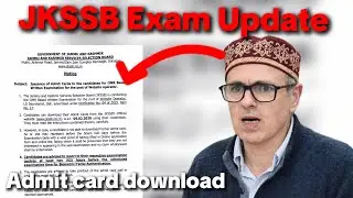 JKSSB Exam Exam Dates Admit Cards 2026 Website Operator 