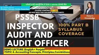 PSSSB Inspector Audit/ Audit Officer 2025: DETAILED DEMO LECTURE/Notes/Punjabi/Accounting Course