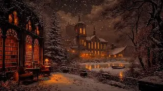 Winter Gothic Library by the Frozen Lake | Haunting Piano & Cello | Dark Academia Ambience for Study