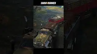 Deliver to the Mountain Bridge Metal Beams | SNOWRUNNER GAMEPLAY #trending #snowrunner #shorts