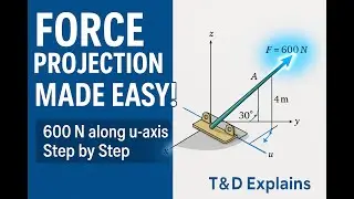 Projection of a Force onto an Axis | Vector Mechanics Problem Solution