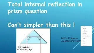 Total internal reflection in prism I O  level question I TIR