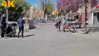 4K Walking Tour - Barcelona April 2021 Horta to Camp de l' Arpa 4K UHD