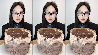 Cake Mukbang 🍰Chocolate & Thai milk tea crepe cake eating show🍰