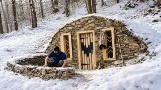 Building a Stone House Alone in the Wild Forest