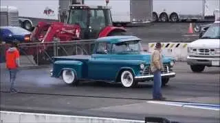 56 chevy truck drag race