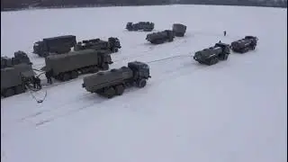 Refuelling Russian fuel trucks on one of the fields of Kharkiv.