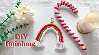 Macrame Christmas Rainbow Keychain Tutorial / DIY Christmas Rainbow Keychain