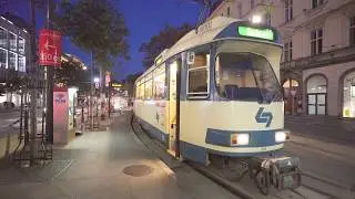 Austria, Vienna, tram night ride from Kliebergasse to Wien Opera