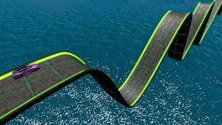 Impossible Weird Wave Bridge Crossing Cars Vs Deep Water Stunt - BeamNG.Drive