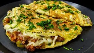 Cheesy Chicken Egg Wrap | Chicken & Cheese Omelette Recipe | Breakfast Recipe