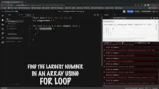 find the largest number in an array using for loop