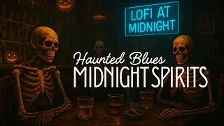 【Lofi Blues Music】 Midnight at the Skeleton Bar — Haunted Jazz for Study, Relax & Sleep