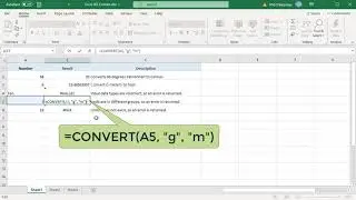 How to Create Unit Conversion Table using CONVERT Function in Excel -  Office 365