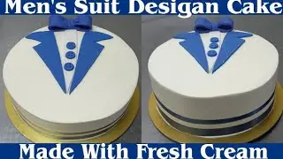 How to make a Men suit design cake with mango flavour fresh cream