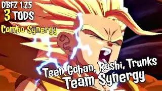 DBFZ 1.25 Teen Gohan, Master Roshi, Trunks Team Synergy | Tods Combos