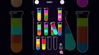 Water sort hard level 1 #watersort #watersortpuzzle #gaming #mobilegame #shorts #short