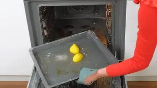 Никакого трения! Налейте в духовку горячую воду с лимоном и наблюдайте, как жир ИСЧЕЗАЕТ, КАК ПО ...