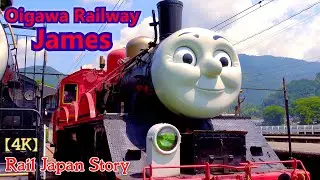 James with Hiro & Percy from Thomas & Friends at Senzu Station, Oigawa Railway | Train Japan