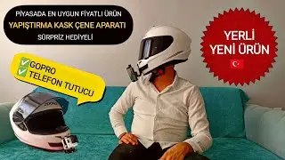 Kask Çene Yapıştırıcılı Telefon ve Aksiyon Kamera (GO PRO) Tutucu #knmaster