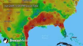 June 2020: BreezoMeter Captures Once in 50 Years Godzilla Dust Cloud Reach the USA