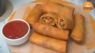 Rainy Day Snacks Recipe 🤤 Fajita Chicken Spring Roll Recipe by (Mehak Family Food)