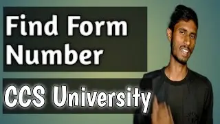 How to find ccsu form number 2021 | Chaudhary Charan Singh University Find Form #Number