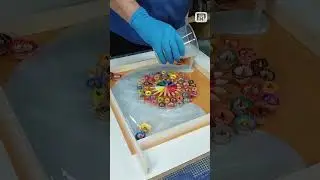 Creating a Colored Pencil and Epoxy Resin Clock - Unique DIY Project #shorts