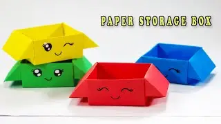 DIY MINI PAPER STACKING STORAGE BOX / Paper Crafts For School / Paper Craft / Easy Origami Box DIY