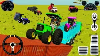 Drive🛣️ Jcb And Unloaded 2 New tractors Dumper  In Game#part201#jcb #truck #gaming #video #viral