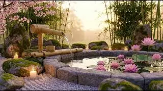 Peaceful Piano Music 🌸 Calm Water & Zen Garden for Relaxation, Sleep & Stress Relief