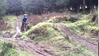 Triscombe MTB DH Trails Quantocks Charlie age 10 learning to jump