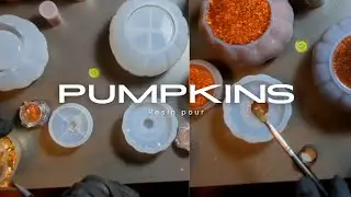Resin pouring pumpkins for fall! #resin #resinpouring #resinart  #craft #glitter #pumpkin #fall