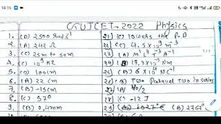 Gujcet Answer Key -2022 Physics