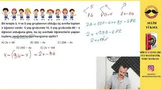 Sayı-Denklem Kurma Problemleri Test 3  TYT de 8 Soru