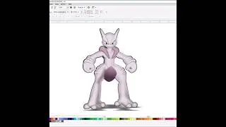 How to Draw Mega Mewtwo X 🦖| Pokemon in Coreldraw. #shorts