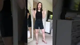 Agolde denim shorts try-on