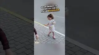 He kicked his food but she did this 🥹 #shorts