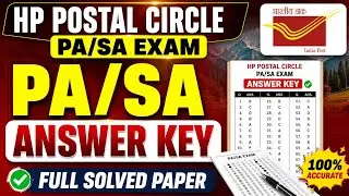 HIMACHAL PA/SA ANSWER KEY 2026 ! ALL CIRCLE ANSWER KEY 2026 l #gdstopa #postalstudy