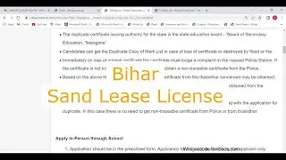 Bihar - Apply for Sand Lease License or Permit (Online)