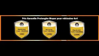 Meilleur Prix Garantie Prolong&eacute;e Mopar 4x4 Chrysler Dodge Jeep Ram