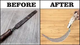 Turning file into sharp sickle - Amazing Iron Work