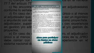 Requisitos pra ser Adjudicador bajo la Ley N&ordm; 32069 y su Reglamento